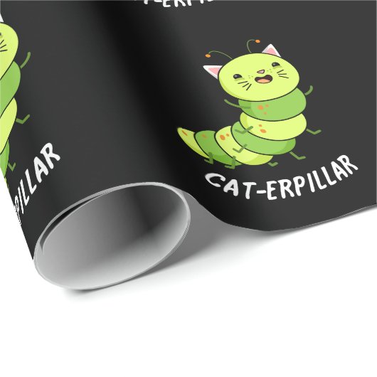 Rups Grappig Bug Pun Donker BG Cadeaupapier (Rol Hoek)