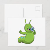 Rups met bloem Madeliefje Briefkaart (Voorkant / Achterkant)