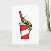 Rups met drankje kaart (Voorkant)