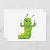 Rups Met Lepel & Vork Briefkaart (Voorkant / Achterkant)