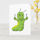 Rups met Lepel & Vork Kaart (Gele Bloem)