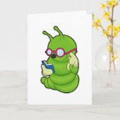 Rups met zonnebril en boek kaart (Gele Bloem)