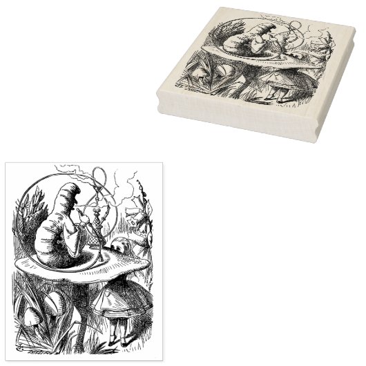 Rups Roken Hookah Alice in Wonderland Rubberstempel (Gestempeld)