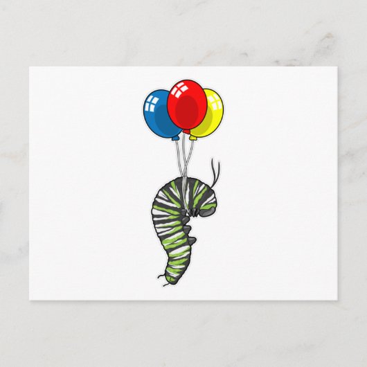 Rupsballon Briefkaart (Voorkant)