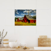 Rural America Red Barn Poster (Keuken)
