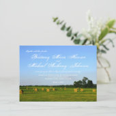 Rural Boerderij Hay Bales Country Wedding Invitati Kaart (Staand voorkant)