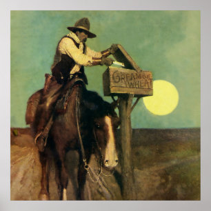 "Rural Delivery" Westerne kunst van NC Wyeth Poster
