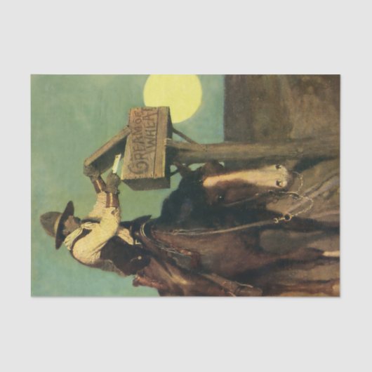 "Rural Delivery" Westerne kunst van NC Wyeth Tissuepapier (Voorkant)