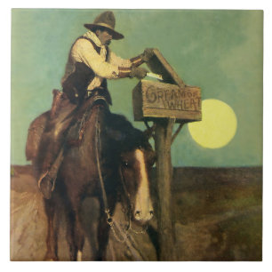 “Rural Delivery” Westerse kunst van NC Wyeth Tegeltje