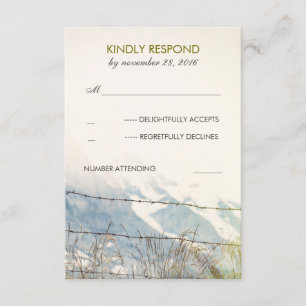 Rural Fence Barbed Wire Rustic Wedding RSVP