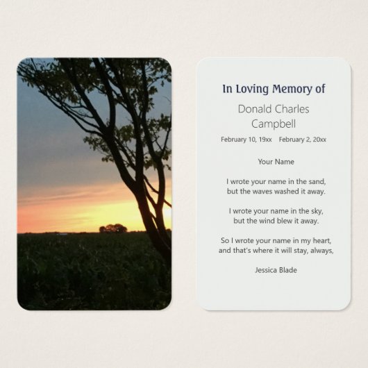 Rural Fields Sunset Visitekaartje (Voorkant /achterkant)