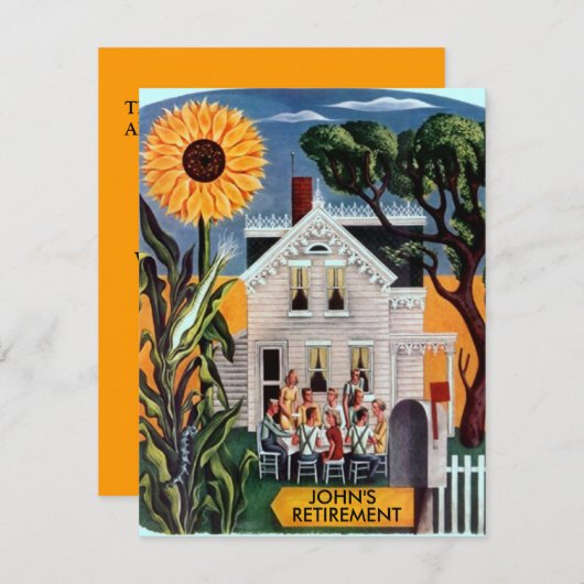 Rural Gathering Sunflower Retirement Uitnodiging (Voorkant / Achterkant)