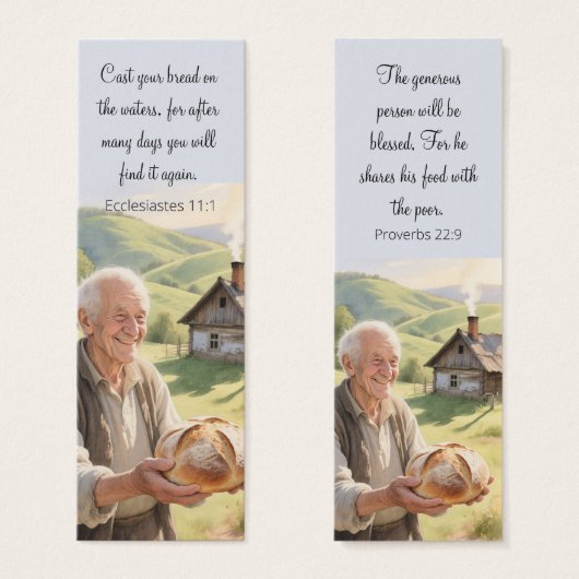 Rural landscape bookmark with motivating Bible (Devant & derrière)