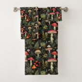 Rural Life Bath Towel Mushrooms in Warm Colors (En situation)