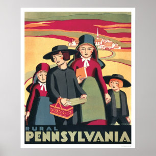 Rural Pennsylvania Amish 1939 WPA Poster