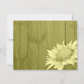 Rural Sunflower Olive Green Wedding Save the Date (Achterkant)