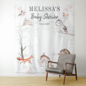 Rurale bosdieren Baby Shower Wandkleed (In situ)