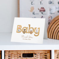 Rurale bosdieren babyshower bedankt
