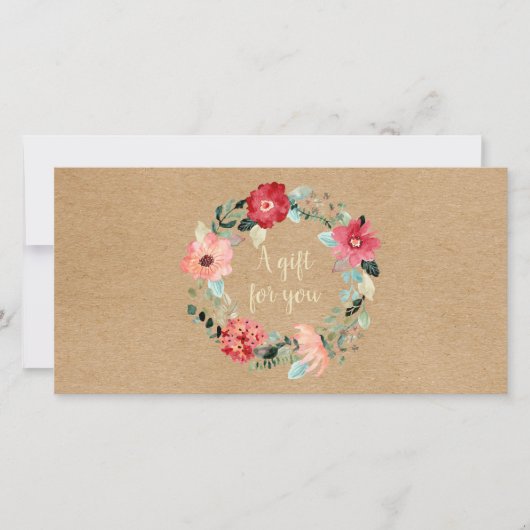 Rurale mooie bloemenslinger cadeaubon (Voorkant)