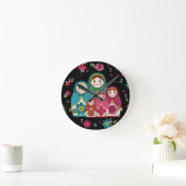 Rus Dolls Black Ronde Klok (Huis)