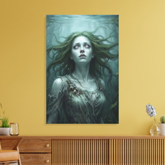 Rusalka Drijvend in Stagnerende Vijver Canvas Afdruk
