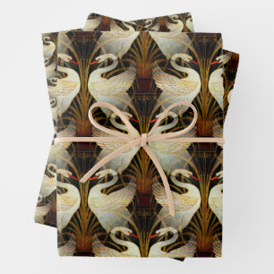 Rush Iris Kraanvogels Gouden Ivoor Set Inpakpapier Vel