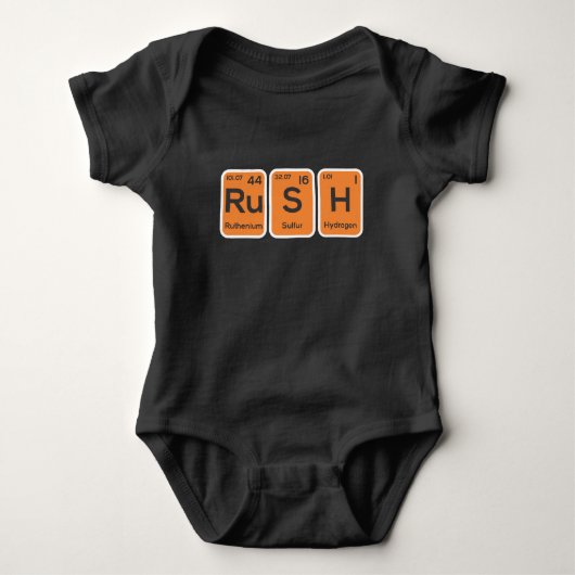 Rush Periodic Table Elements Chemistry Pun Romper (Voorkant)