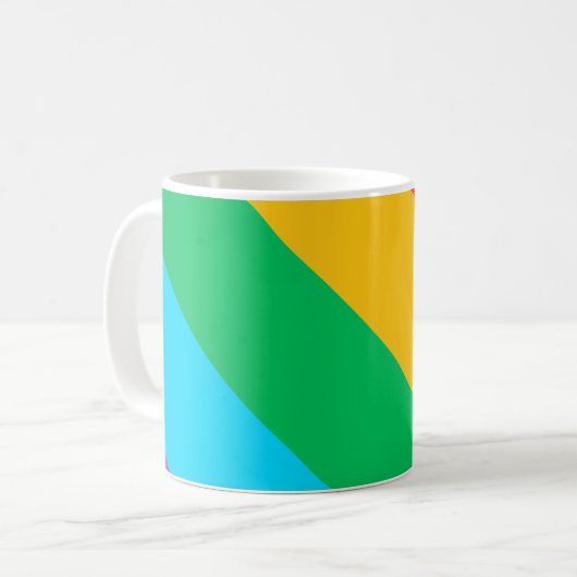 Rush Rainbow | Diagonal Pride Stripes Classic Mug (Devant gauche)