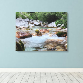 Rushing Mountain Rapids – Crystal River Stream Canvas Afdruk