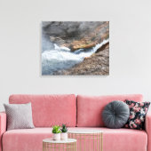 Rushing Waterfall Rocks Yellowstone Water Canvas Afdruk (Insitu (Woonkamer))