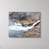 Rushing Waterfall Rocks Yellowstone Water Canvas Afdruk (Voorkant)