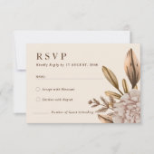 Rusic Elegance Floral Wedding RSVP Carte de répons (Devant)