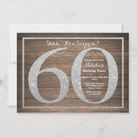 Rusic Surprise 60e anniversaire Invitation Argent