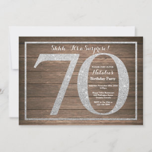Rusic Surprise 70e anniversaire Invitation Argent