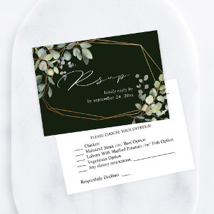 Rusitc Eucalyptus & Gold met Mal RSVP - Groen Kaartje