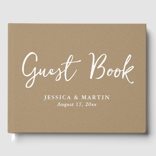 Rusitc Kraft Paper Wedding Guest Book Gastenboek (Voorkant)