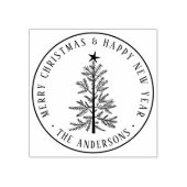 Rusitc Winter Merry Christmas & Happy New Year Rubberstempel (Afrduk)