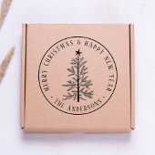 Rusitc Winter Merry Christmas & Happy New Year Rubberstempel