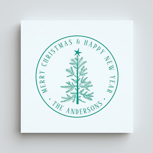 Rusitc Winter Merry Christmas & Happy New Year Rubberstempel