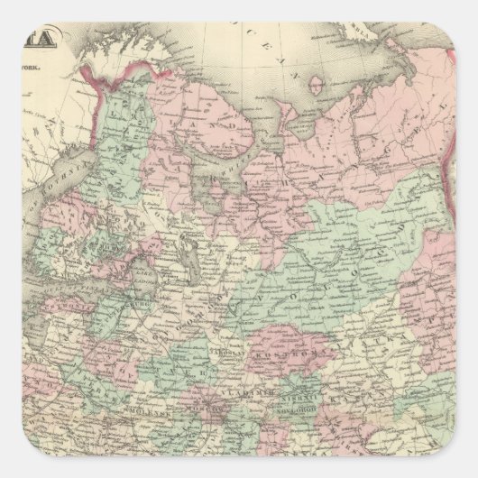 Rusland 11 vierkante sticker (Voorkant)