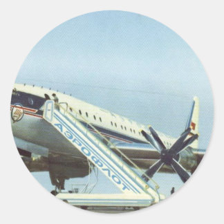 RUSLAND Aeroflot TU 114 AIRLINER Ronde Sticker