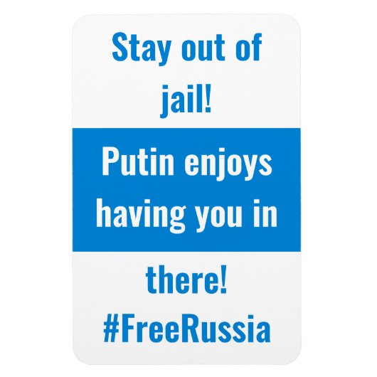 Rusland - Blijf uit de gevangenis - Engels - White Magneet (Verticaal)