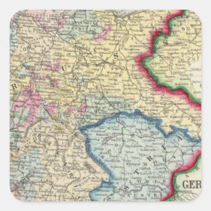 rusland en de duitse staten vierkante sticker