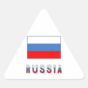 Rusland en de Russische vlag Driehoek Sticker