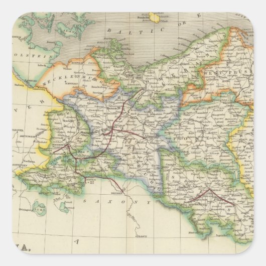 Rusland en Polen Vierkante Sticker (Voorkant)