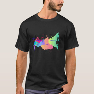 Rusland kaart met regio ' s Russische Federatie  T-shirt