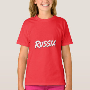 Rusland Kwast Vlag Typografie Ontwerp T-shirt