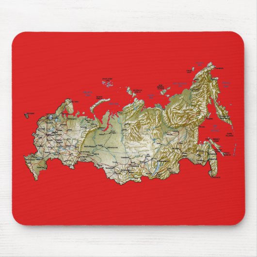 Rusland Map Mousepad Muismat (Voorkant)