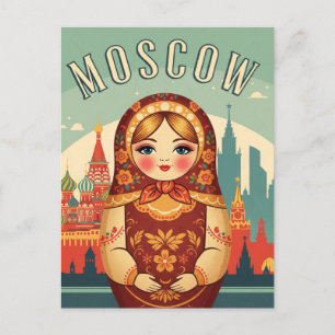 Rusland Moskou Matroyshka Pop Reizen Briefkaart
