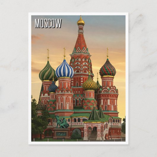 Rusland Moskou Reizen Briefkaart (Voorkant)